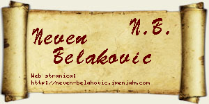 Neven Belaković vizit kartica